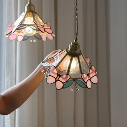 Tiffany Pendant Lights Mediterranean Loft Home Decor Creative Stained Glass Hanging Lamp Bedroom Dining Room Lighting Fixtures