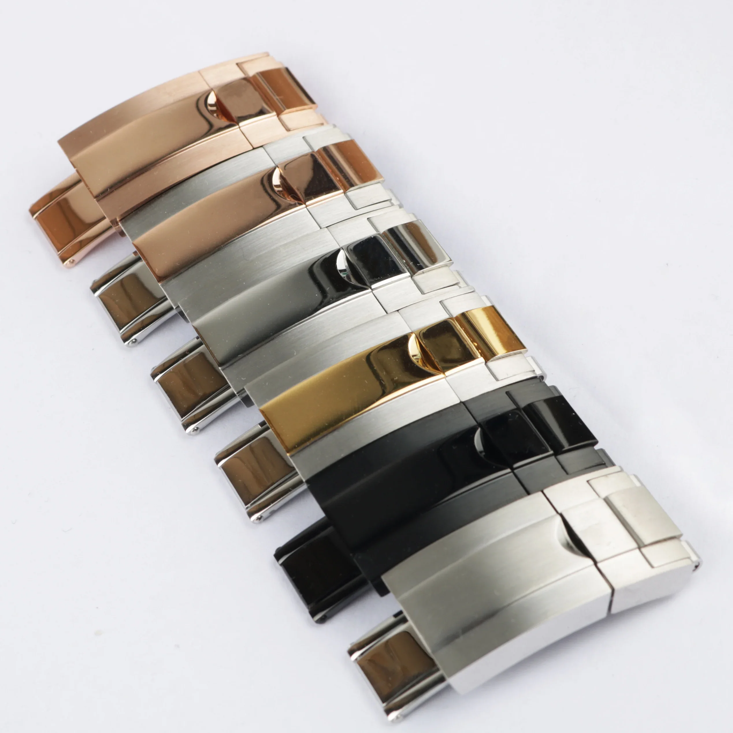 16mm x 9mm Top Quality Stainless Steel Watch Band Deployment Clasp For Rolex Bracelet Rubber Leather Oyster 116500