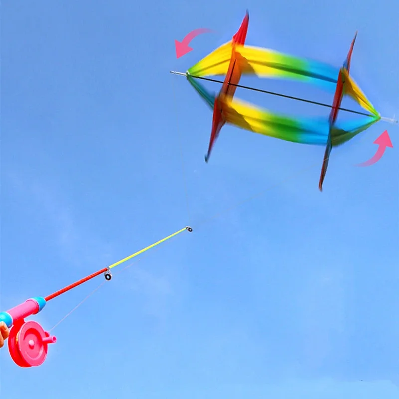 

PE rotating kite flying toys for children kites 3d kites snake coil show kites toy sports Outdoor play wind kite Fishing toy fun