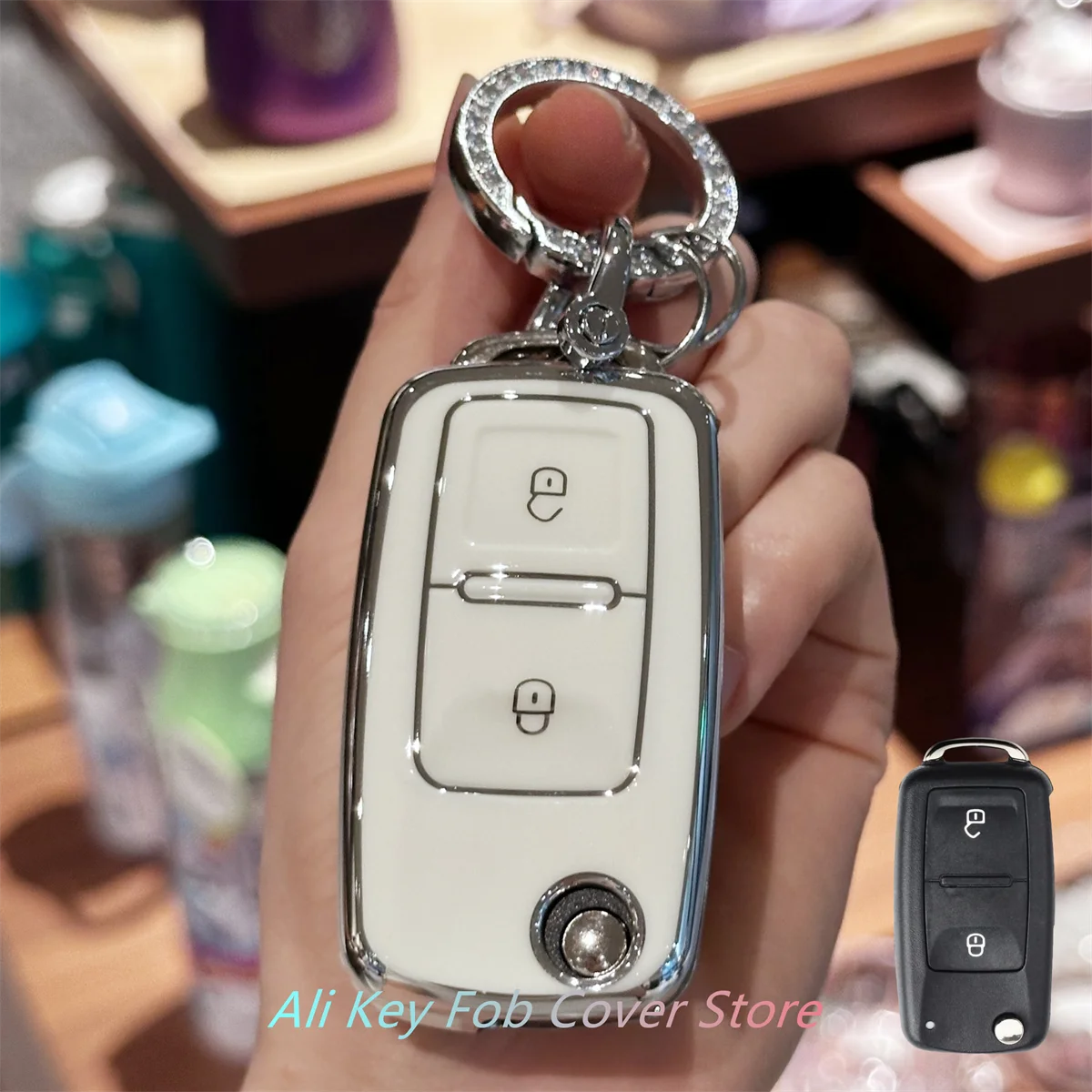 مفتاح فوب غطاء كيرينغ المفاتيح الحبل لشركة فولكس فاجن MK4 بورا جولف 4 5 6 باسات بولو بورا توران #5