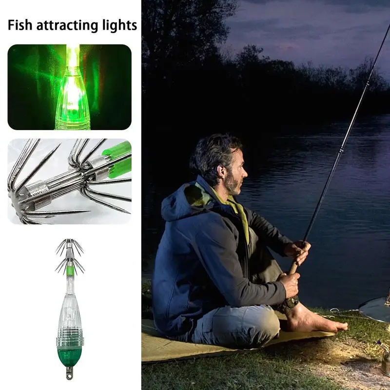 Fish Attracting Device Squid-Shaped Underwater Fish Attracting Light Flashers For Fishing Trolling Flashers Trout For Night