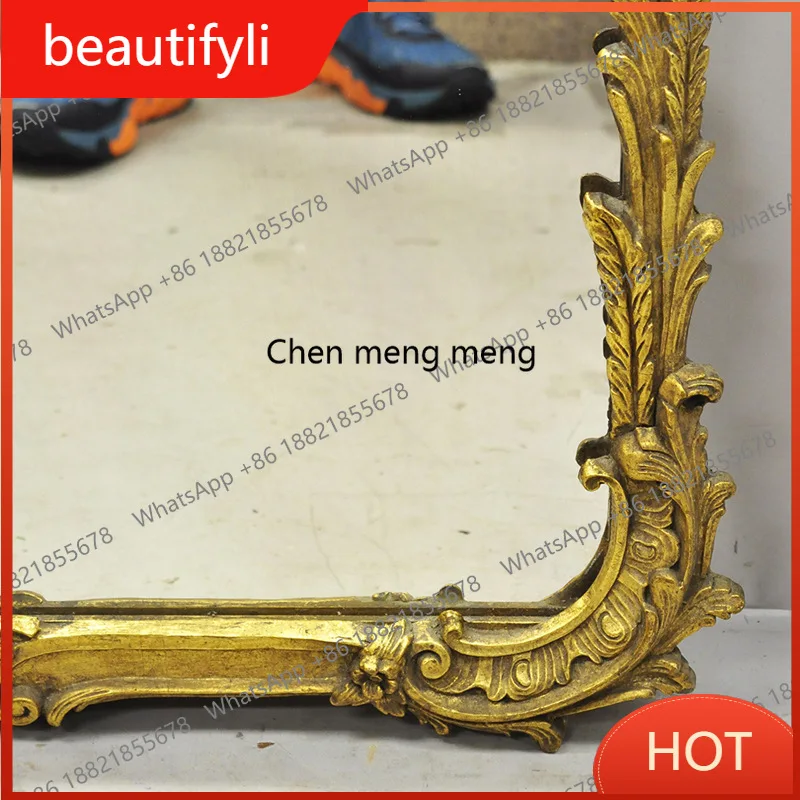 D80 European retro makeup bathroom mirror porch wall-mounted mirror bathroom decoration French vanity mirror