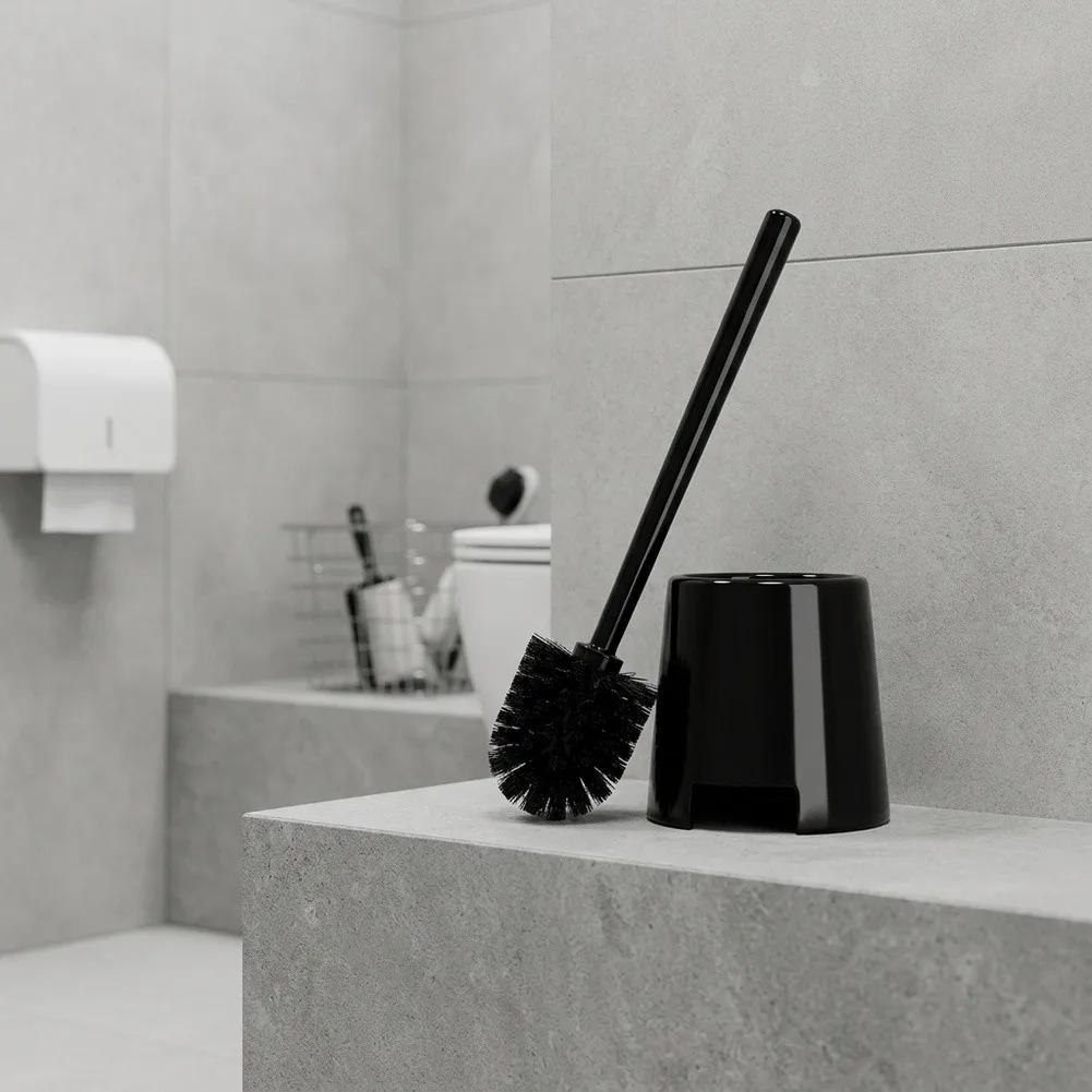 Sturdy Toilet Tool Toilet Brush Set Strong Bristle Cleaning Brush Toilet Brush Strong Dense Bristles Polypropylene Construction