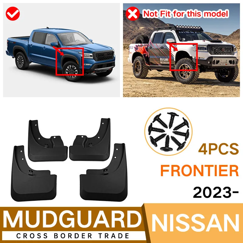 For Nissan Frontier 2023 Navara low profile fender tiles front and rear auto accessories fender flares mud flaps