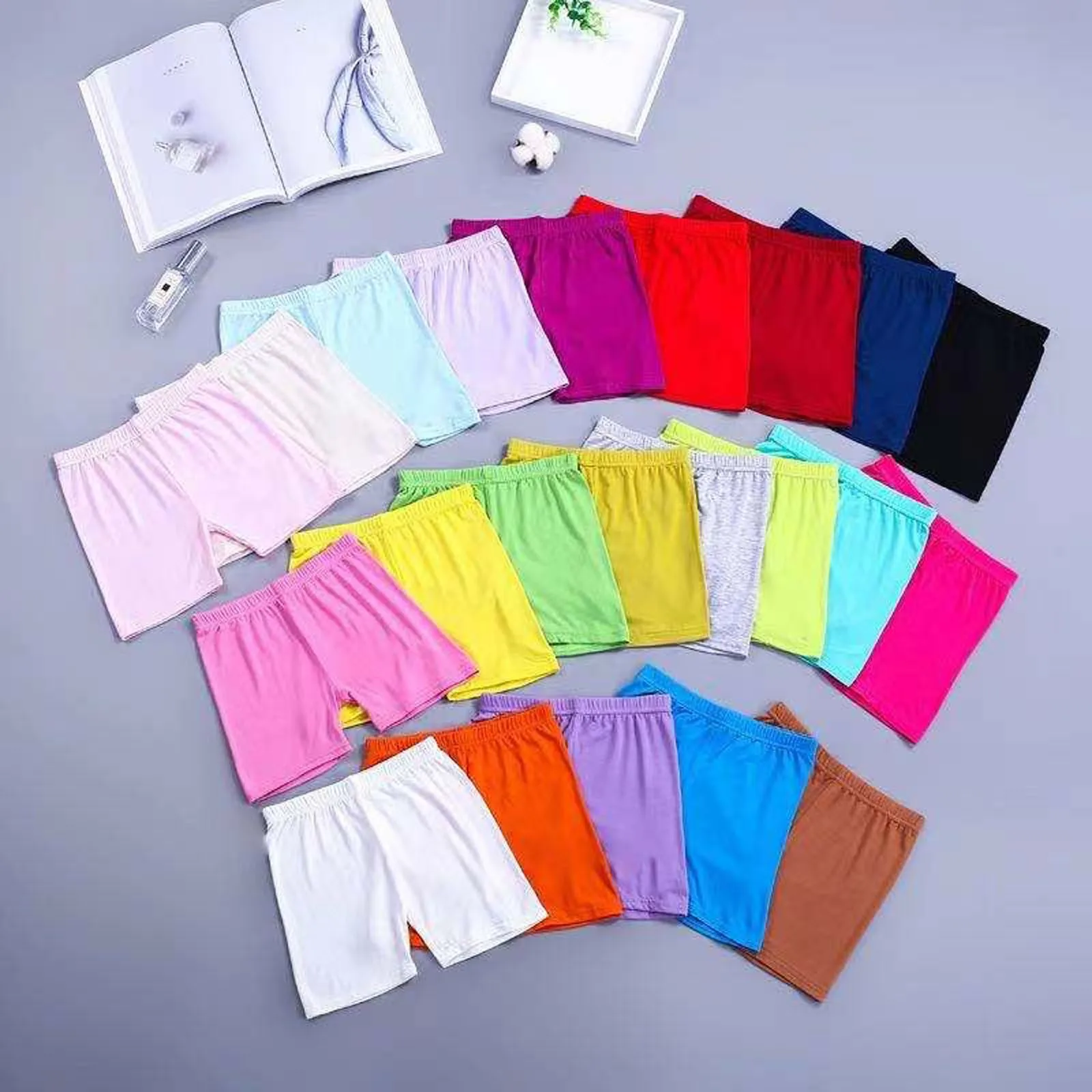Girls Summer Safety Leggings Cycling Pants Children Anti-emptied Stretch Solid Color Mid-rise Yoga Dancing Shorts 1PC
