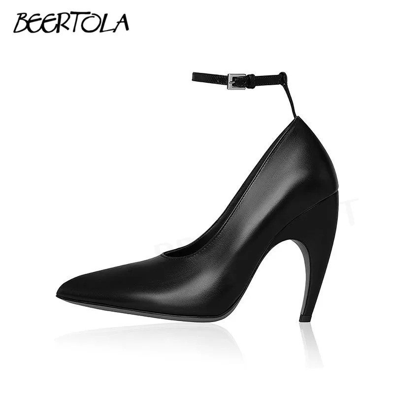 

Patent Leather Square Head Belt Buckle Pumps Open Toe Stiletto High Heel Leather Shoes New One Word Fashionable High Heel Shoes