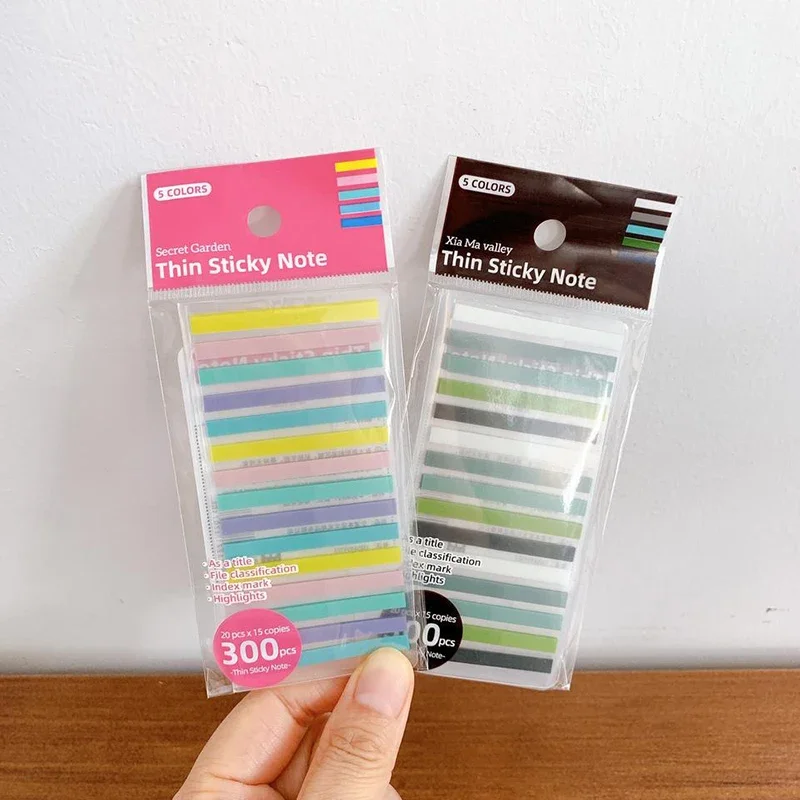 300pcs strip index stickers daily plan reading thin translucent stickers sticky notes label paper Background Scrapbook Writing