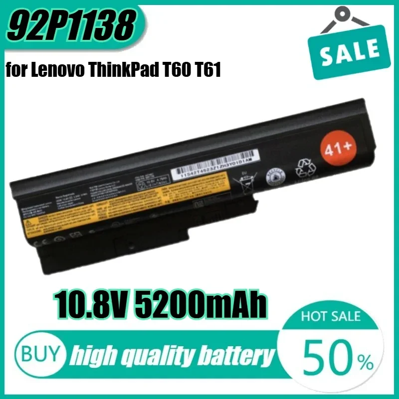 

10,8 В 5200 мАч 92P1138 Аккумулятор для ноутбука Lenovo ThinkPad T60 T61 R500 T500 W500 SL500