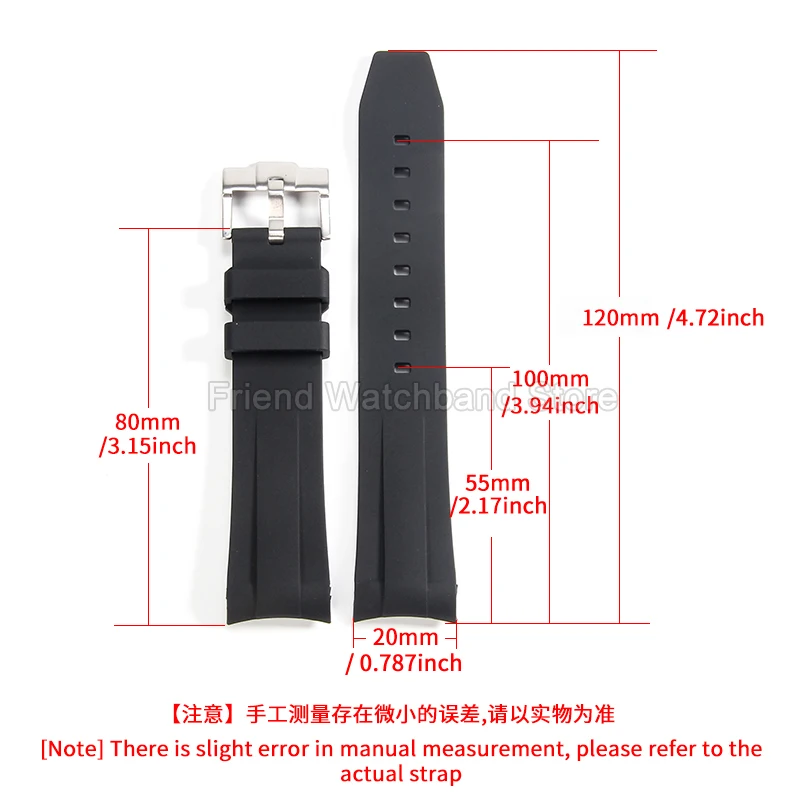 For Rolex Armani Bioceramic Moonswatch Seiko Yacht Master Resilient Silicone Watch Strap 20mm Curved Interface Shock Absorbing