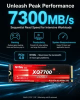 SSD XQ7700 1TB 2TB 4TB PCIe NVMe Gen 7100MB/s Read High Speed Internal Storage for Gaming Laptops Desktops Pro Speed Core ProMax 2