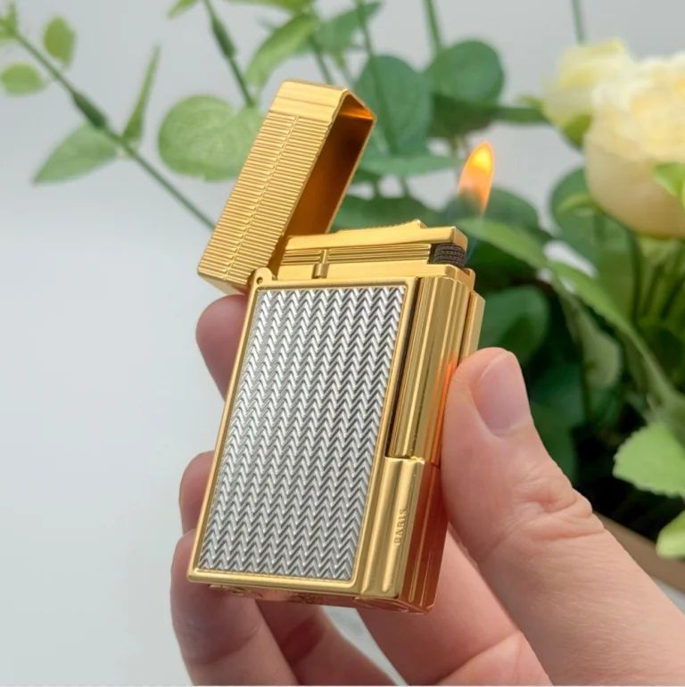 Pure Copper Crisp Click Gas Lighter, Single Flame Classic Cigar Lighter, Engravable Smoking Accessory Men Gift for Birthday