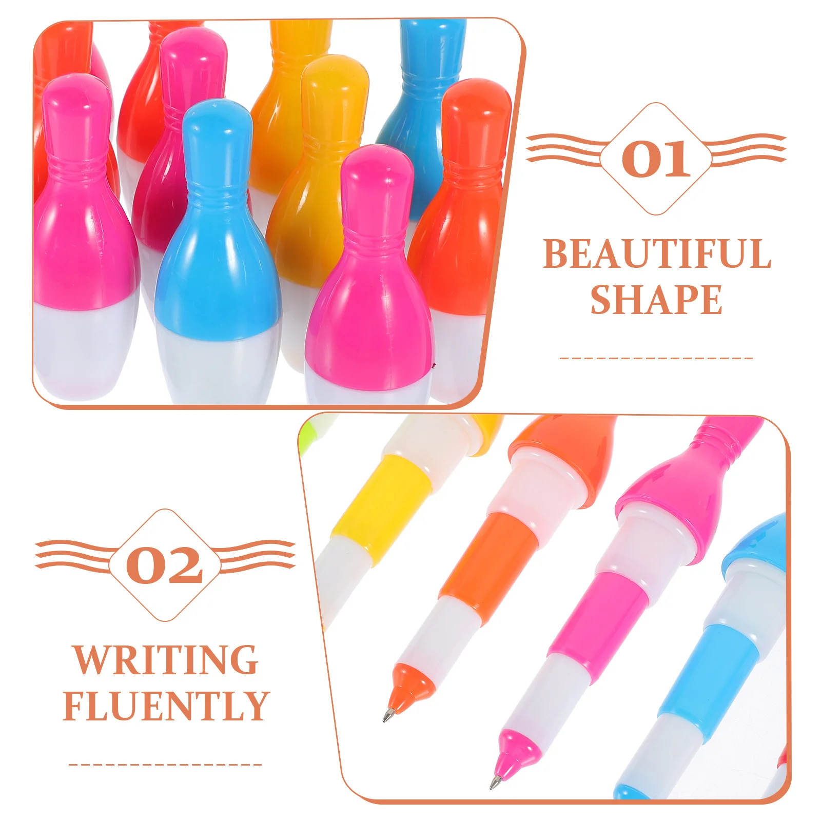 

15Pcs Bowling Shaped Ballpoint Pens Cartoon Design Colorful Creative Signing Pens Student School Stationery Supplies Writing