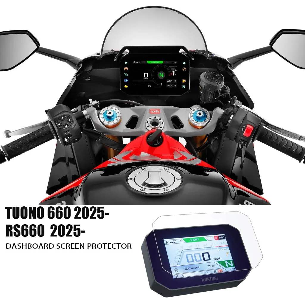 لـ Tuono 660 Aprilia RS660 2025-ملحقات الدراجات النارية الجديدة خدش العنقودية شاشة لوحة القيادة حماية أداة الفيلم