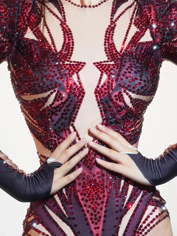 Rhinestone Elastic Hip Hugging Jumpsuit 2025 New Fashionable Women'S Clothing