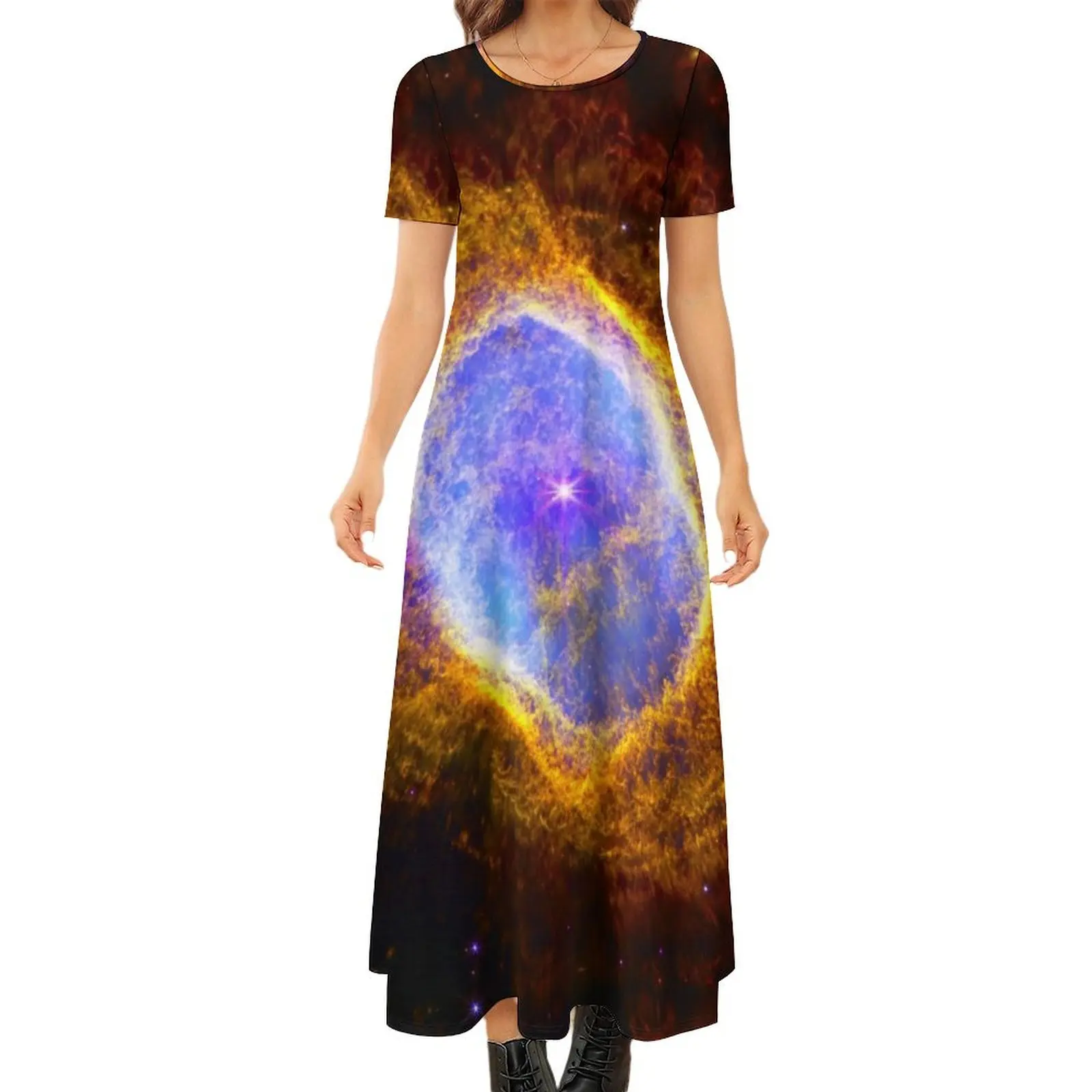 

Southern Ring Nebula Round Neck Short Sleeve Dress Clothing female summer clothes for women