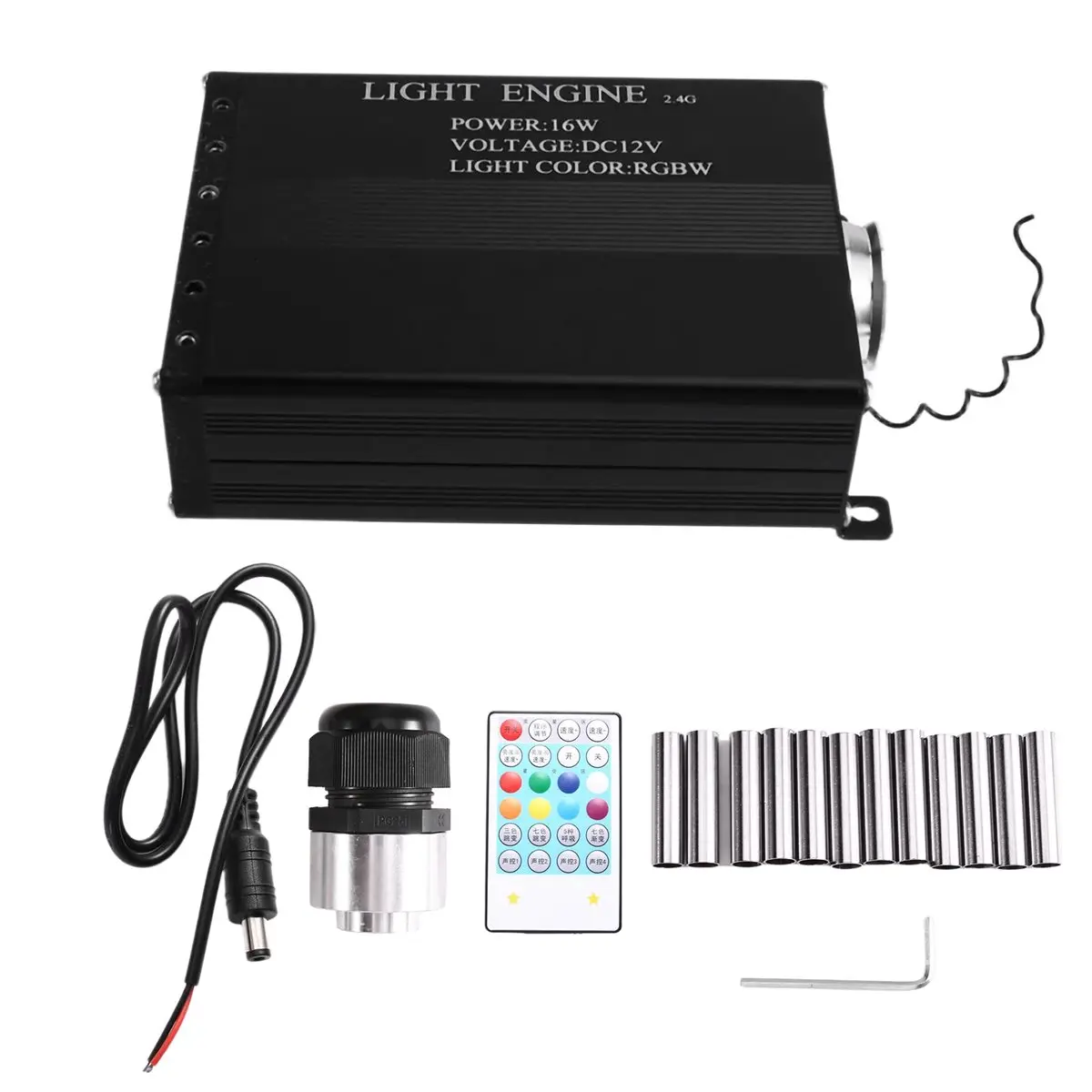 RGB Fiber Optic Light Engine 12V 16W with Remote Control, for Home Roof Decoration,Adjustable Flashing Speed