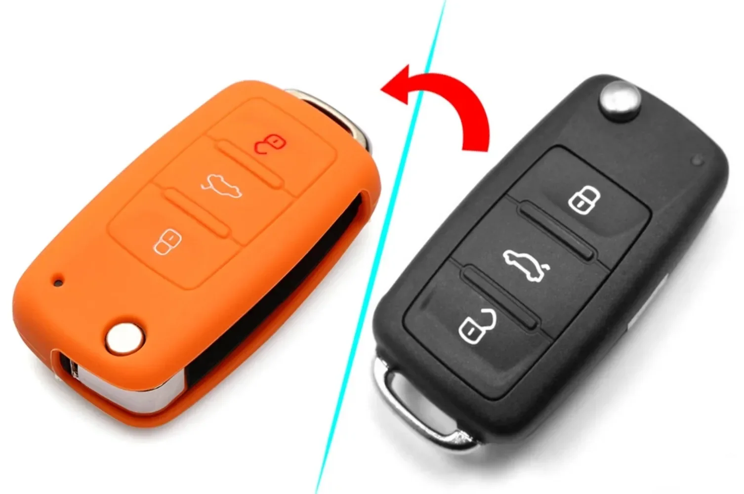 Silicone Car Key Cover Case for Volkswagen VW Polo Passat B5 Golf4 5 6 Jetta Tiguan Golf CrossFox Plus Eos Scirocco Beetle