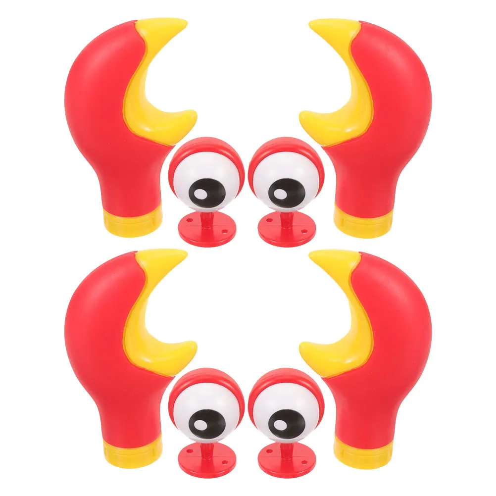 

2 set Crab Decor Googly Eyes Horns Abs Motorcycle Accessories Easy Install Spooky Ride Gear For Electric Bike Riders