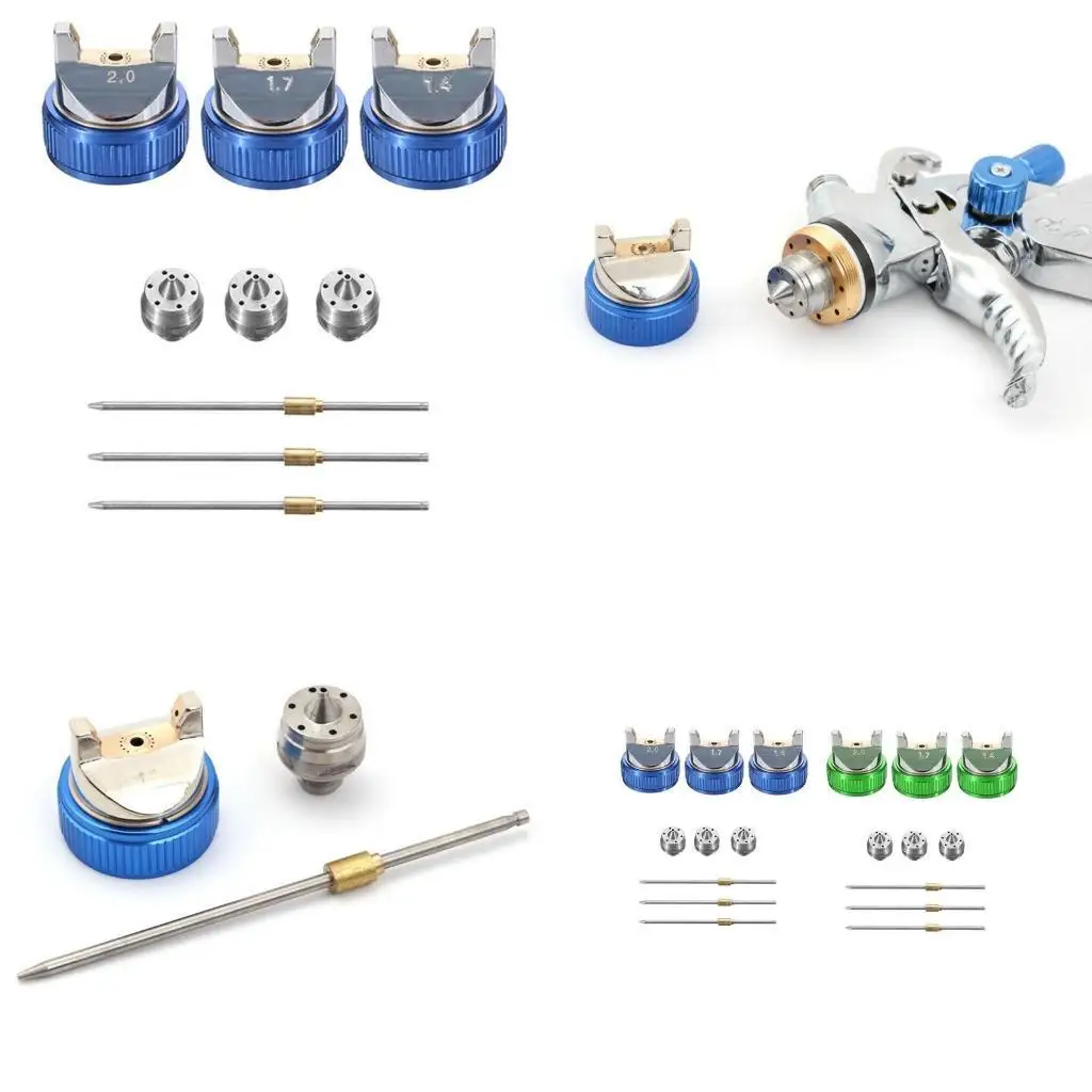

G6KF Professional HVLP 1.4/1.7/2.0mm Nozzle Pneumatic Air Paint Spay Kits 3 Interchangeable Nozzles for Car Auto