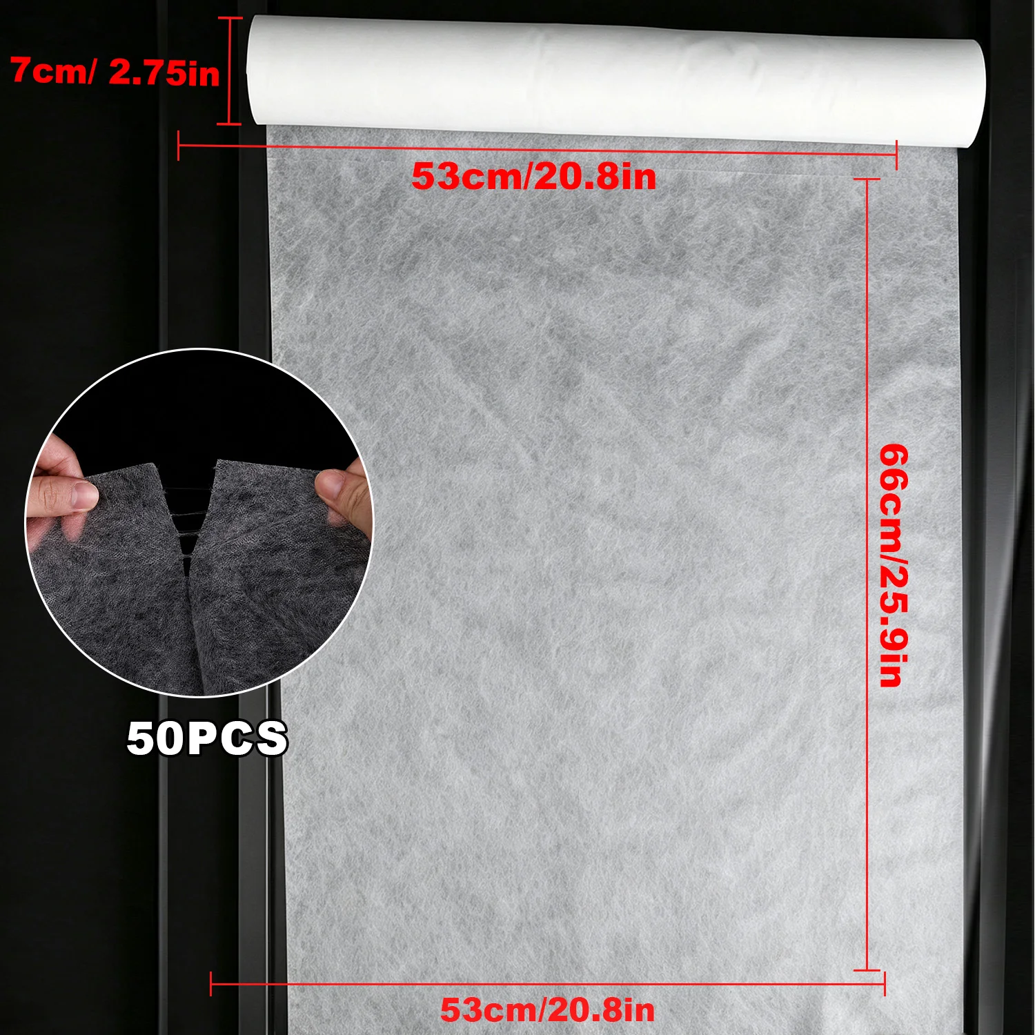 50Pcs 66*53 cm Tattoo Disposable Bed Cover Roll With Face Hole Thick Non‑woven Anti‑Stain Sheet for Tattoo Beauty Massage Table