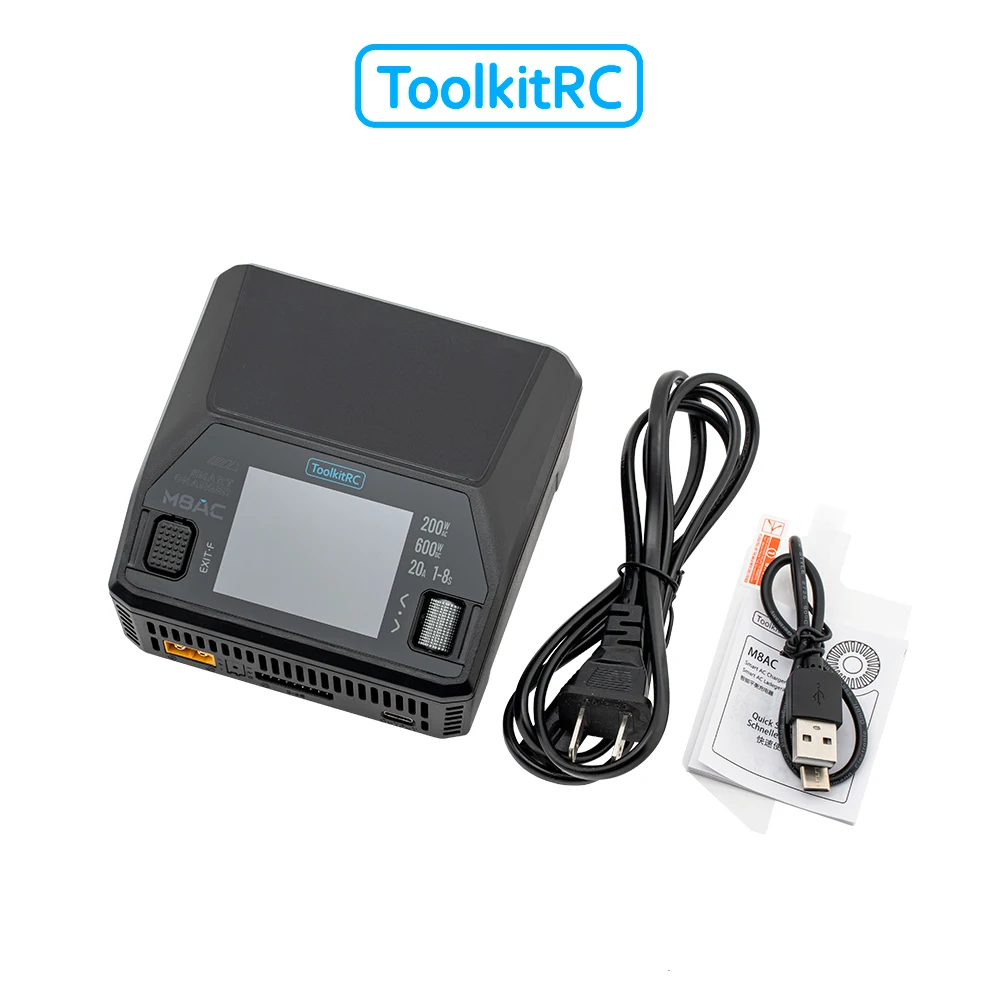 ToolkitRC M8AC Battery Charger With 2.4″ 320×240px LCD Screen For 1-8S Lipo LiHV Battery