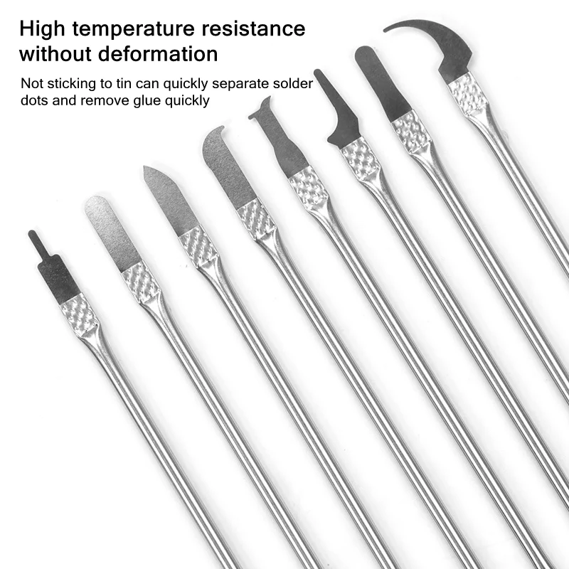 

TE-13 8PCS Ultra Thin IC Chip CPU Blade Knife Motherboard Maintenance UV Stainless Steel Phone Disassemble Repair Tools
