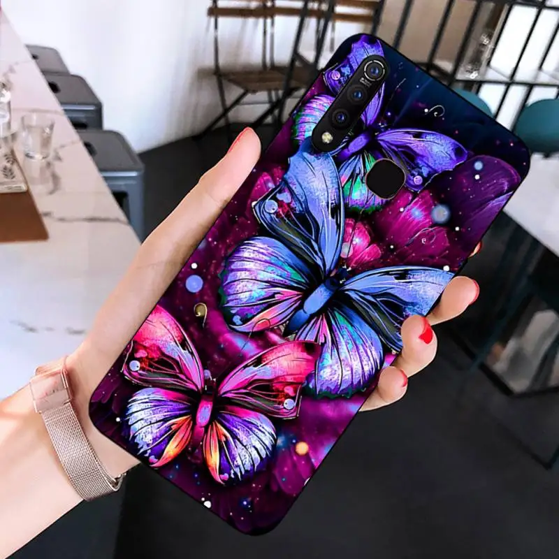 Beauty Pink Butterfly Phone Case for Huawei Mate 20 10 9 40 30 lite pro X Nova 2 3i 7se