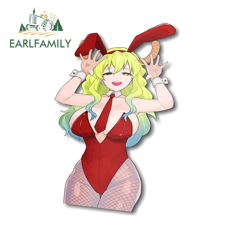 EARLFAMILY 13cm x 8.4cm for Lucoa Dragon Maid Car Stickers Scratch-Proof Sunscreen Vinyl Decals Windows Laptop Decor Car Label