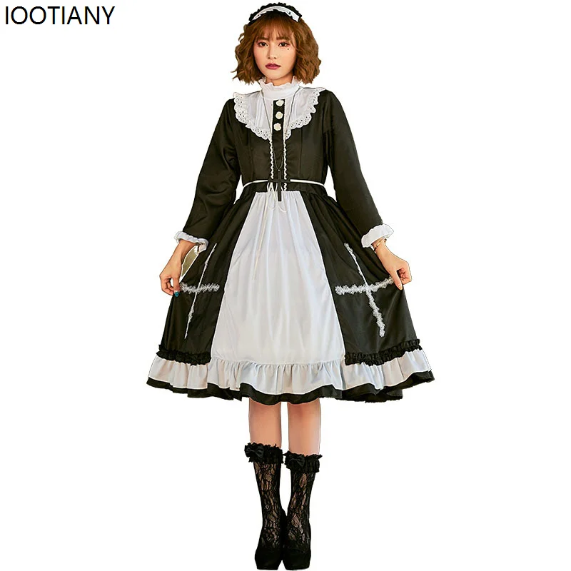 Halloween Retro Nun Cosplay Costumes Autumn Lace Lolita Dress Festival Party Fancy Dress Carnival Stage Performance Dress Up New
