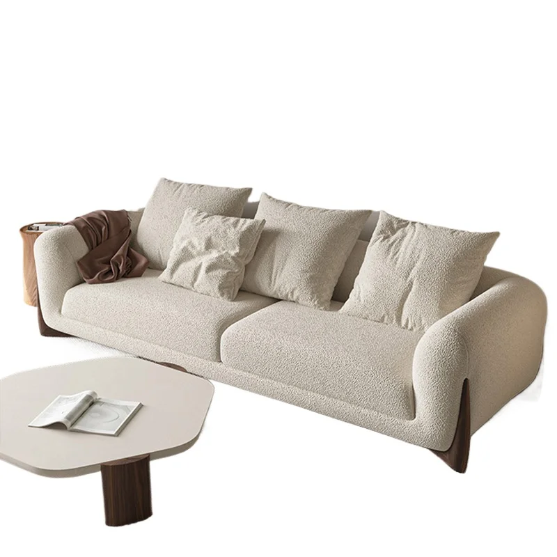 ラムウールソファ、畳、ミニマリストアートソファ