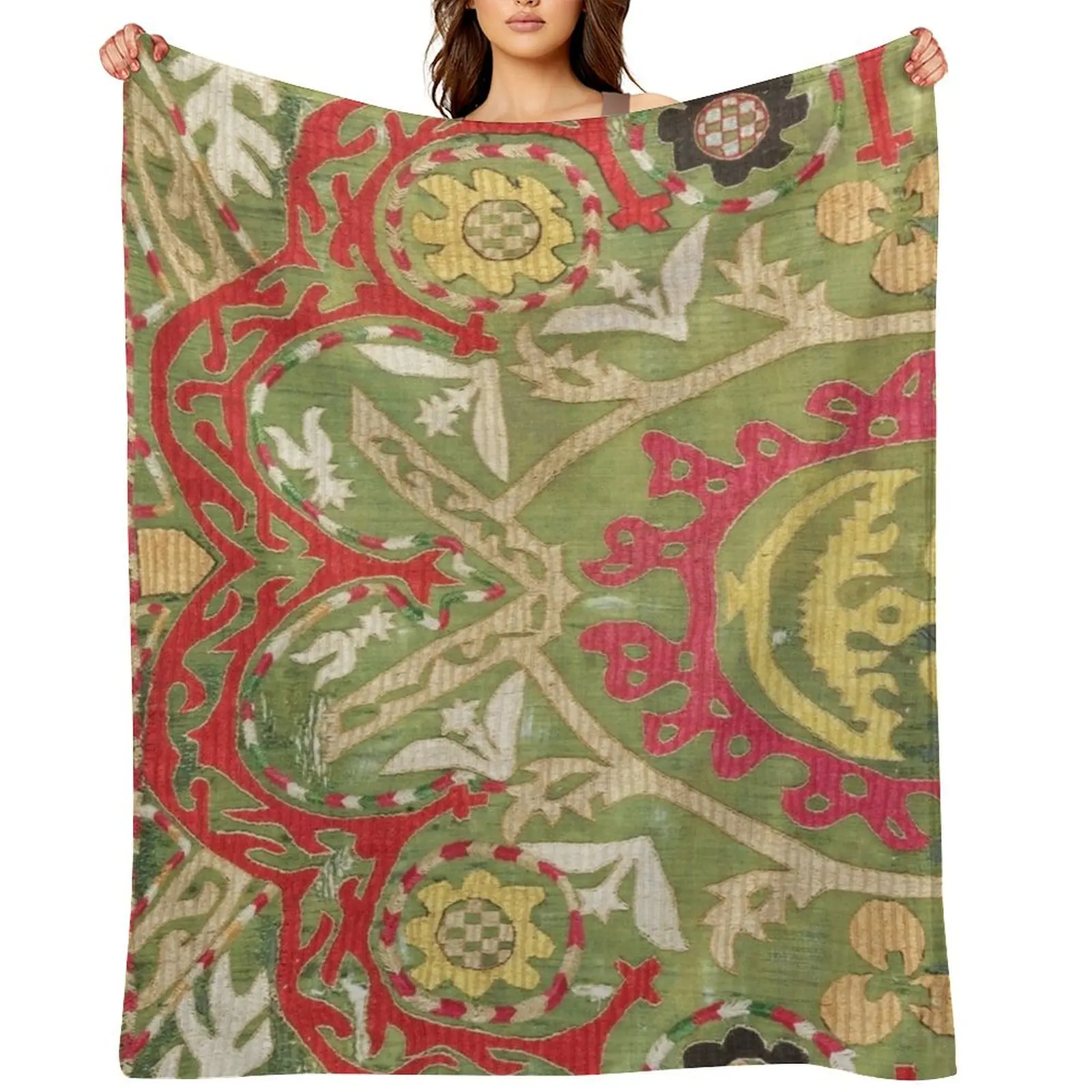 

Vintage Bohemian Suzani 11 Throw Blanket Blankets For Bed Blankets For Sofas wednesday sofa bed Blankets