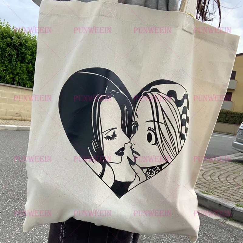 Japan NANA Cartoon kawaii Print Canvas Bag kawaii girl Streetwear chic Harajuku Handbag Y2K Bag Vintage Subculture Shoulder Bag
