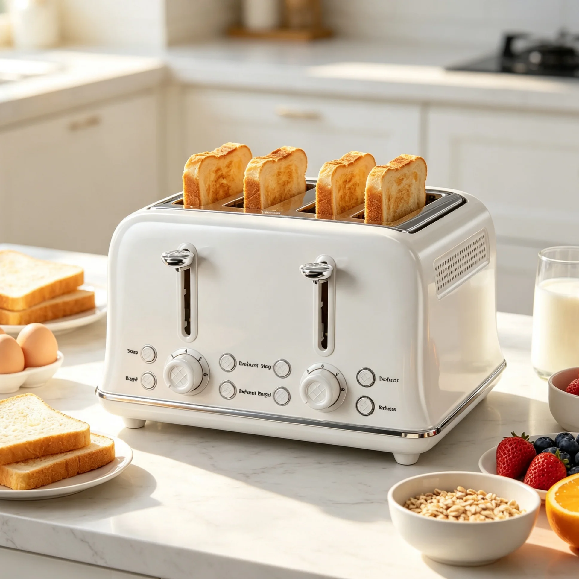Toaster 4 Slice - Torradeira Elétrica Retrô de 4 Fatias