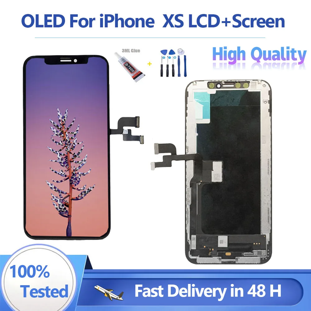 

Tested For iPhone XS TFT OLED With 3D Touch Digitizer Assembly No Dead Pixel LCD Screen Replacement Display for iphone xs lcs