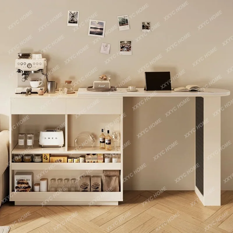 XXFactory Direct Modern Simple Cream Style Multi-functional Storage Rock Slab Bar Cabinet