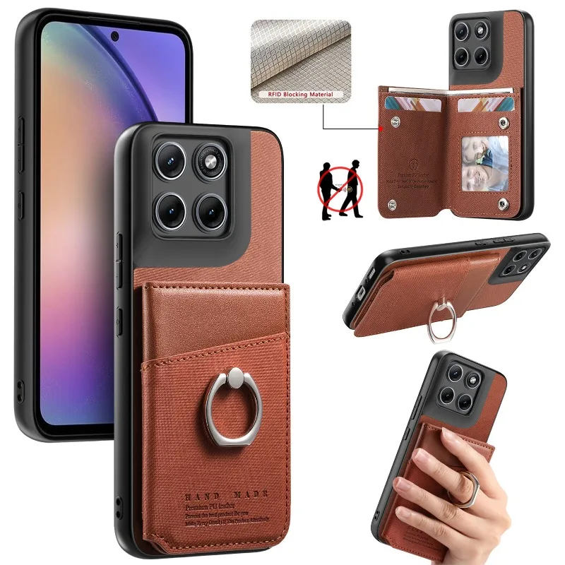 

PU Leather Flip Wallet Card Slot Case For Motorola Edge 70 Fusion Plus Magnetic Holder Shockproof Cover For MOTO Edge 70 Fusion+