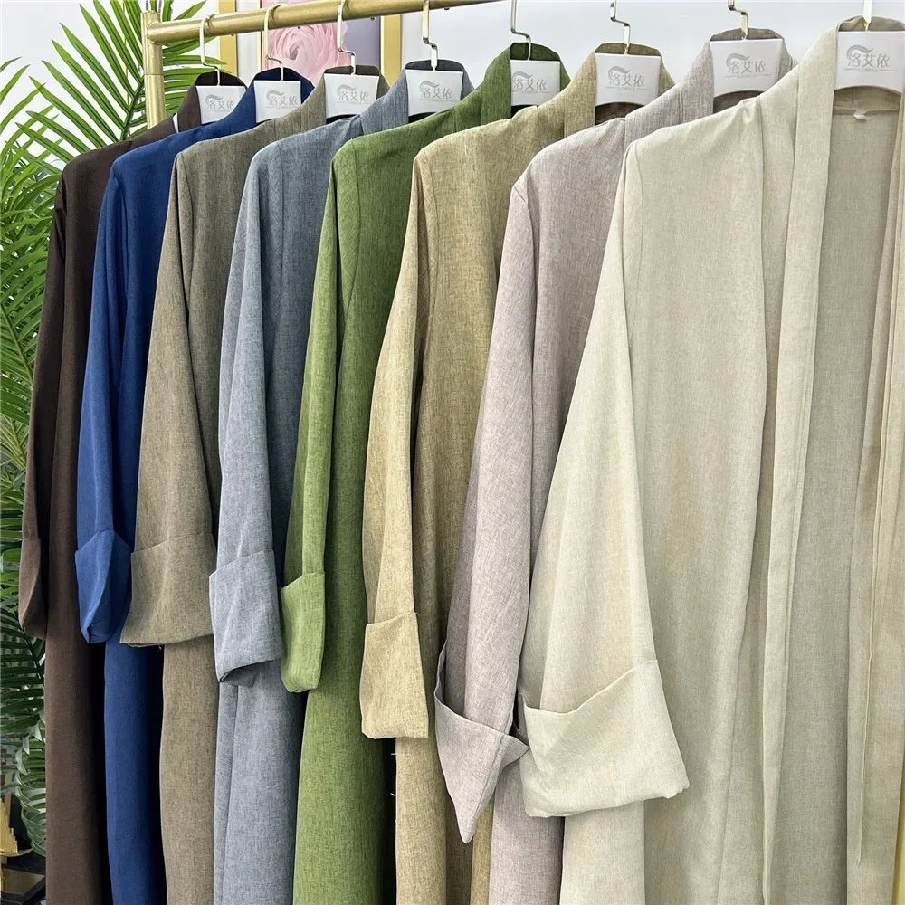 Modest Open Abaya Dubai Kaftan Frauen Muslimischen Lange Kimono Kleid Strickjacke Kebaya Türkei Kaftan Marocain Femme Robe Islam Jalabiya
