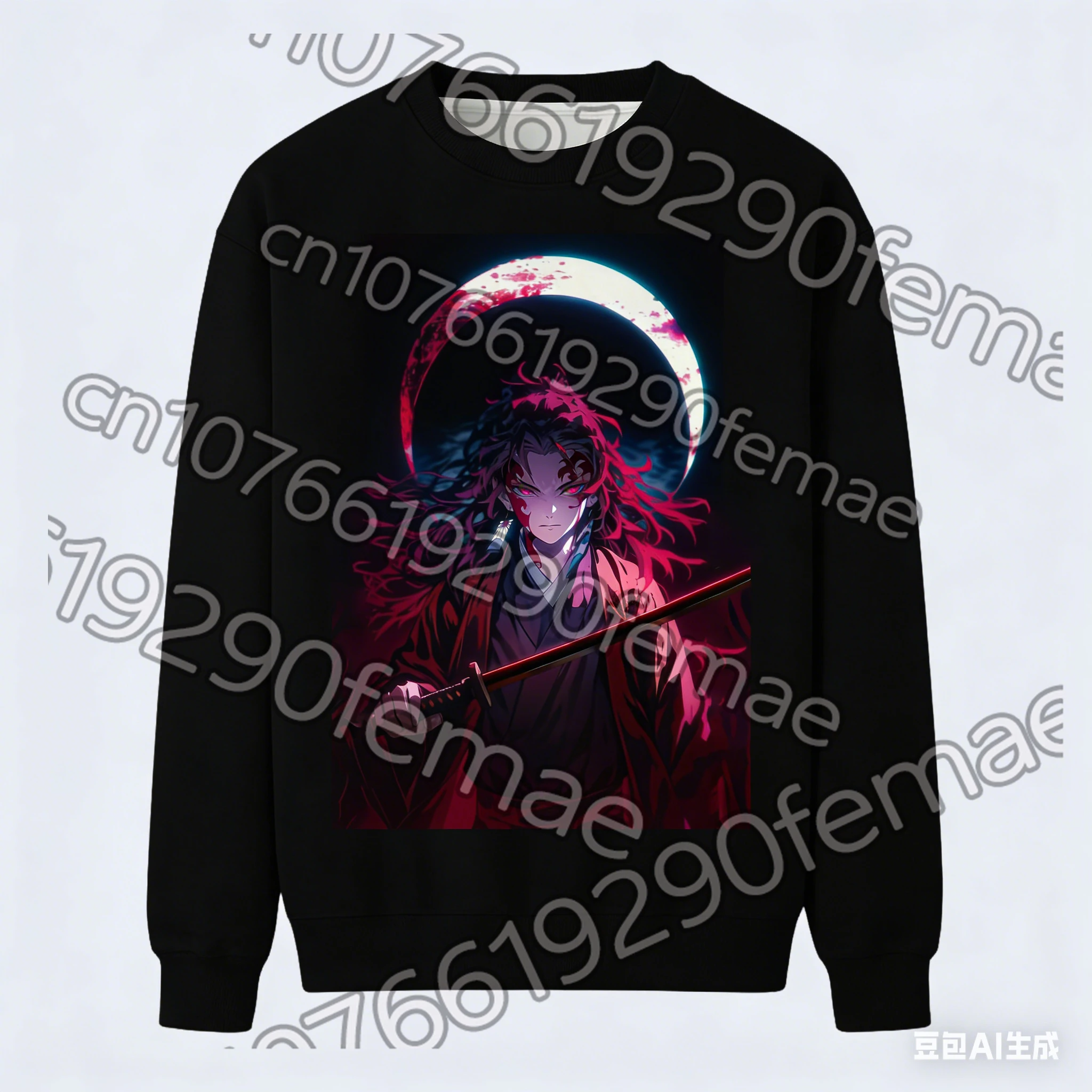 

Домашняя уличная одежда на все сезоны, толстовка с круглым вырезом и принтом аниме «Убийца демонов», подходящая для мужчин, женщин, мальчиков и девочек