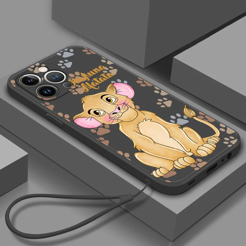 The Lion King Liquid Rope Phone Case For Apple iPhone 14 13 12 Mini 11 Pro XS MAX XR X 8 7 6S Plus Soft Cover Coque Capa Fundas