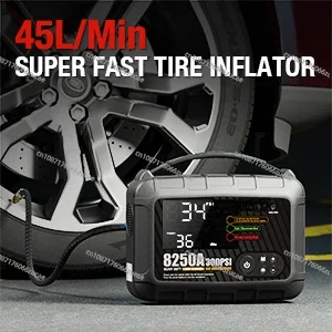 Car Jump 32000mAh Portable Jumper Starter with Air Compressor 8250A Emergency Battery Booster Charger