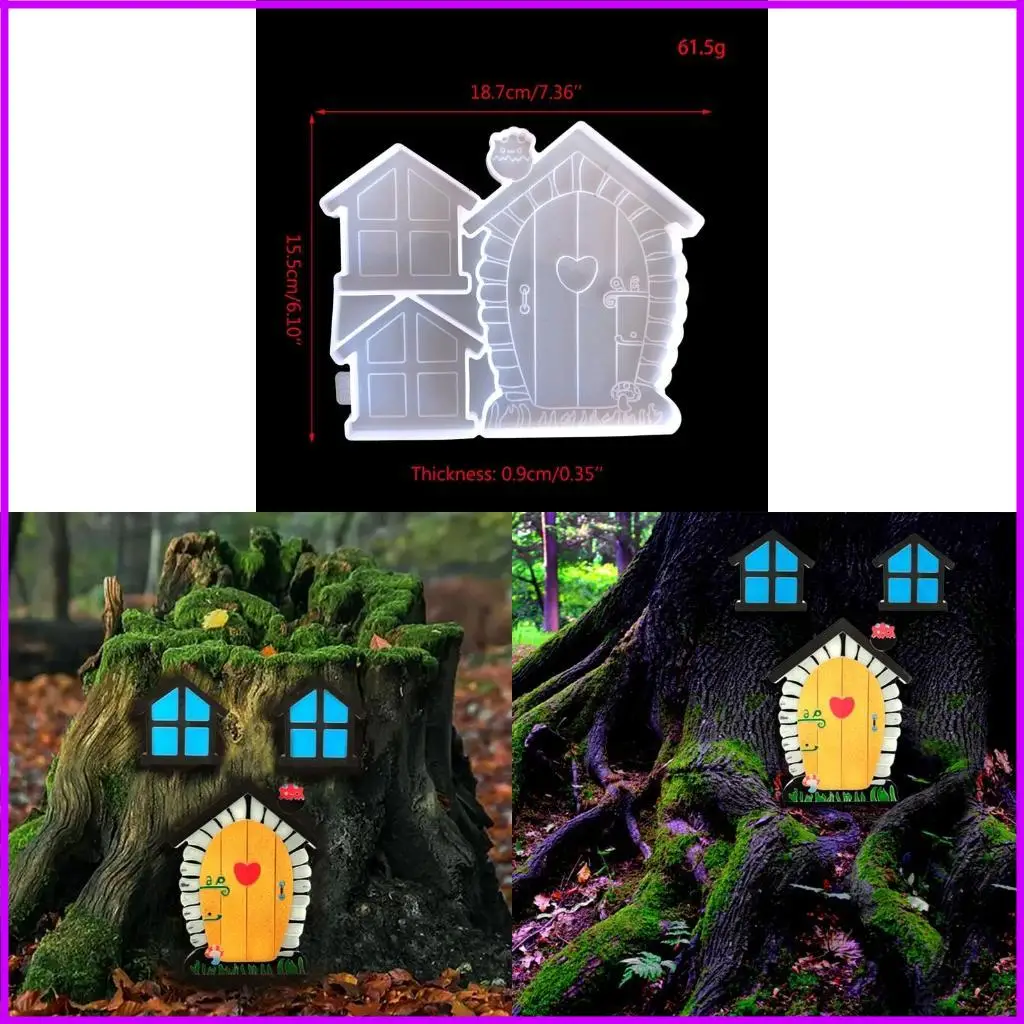 

Fairy Door Silicone Mold Gnome Home DIY Epoxy Resin Mould Patio Lawn Decors
