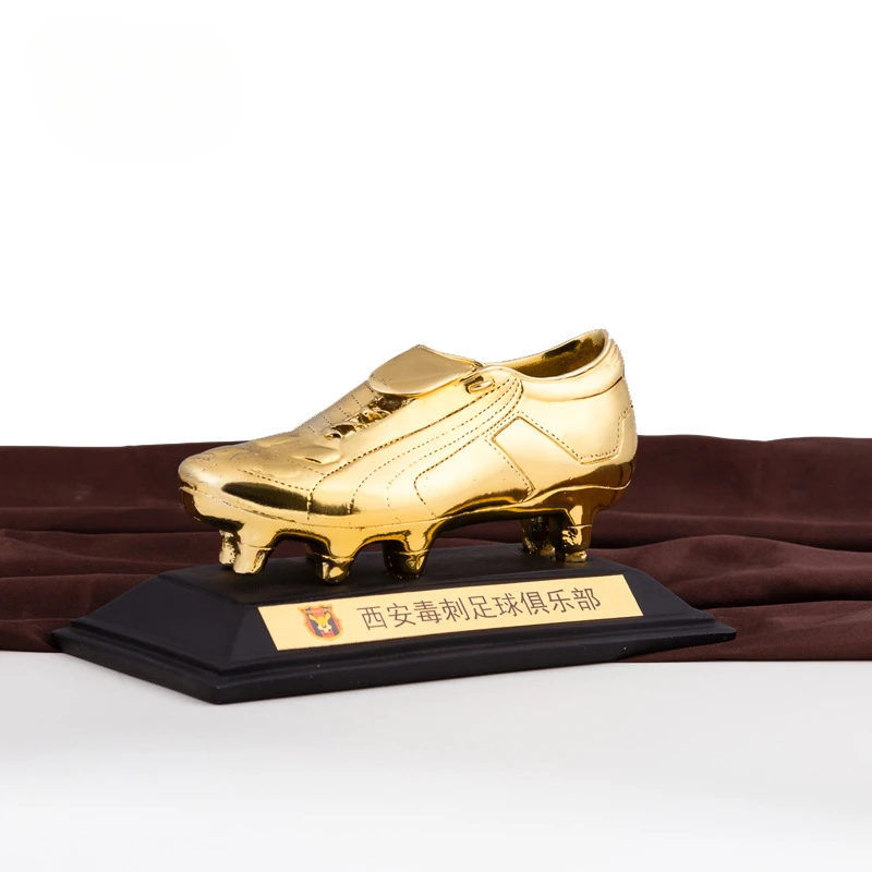 

Resin Football Golden Boots Trophy Electroplated Gold, Silver and Bronze Award Sports Souvenirs European Football Trophy