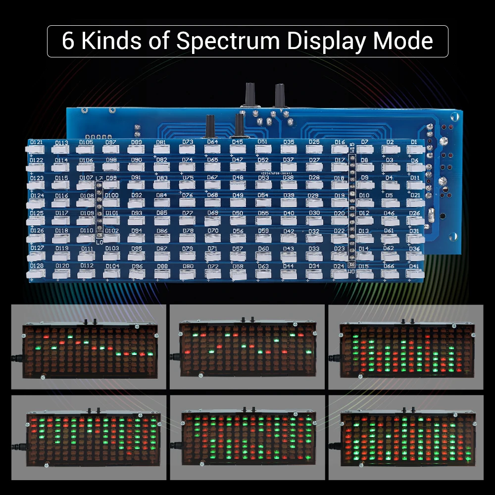 Elektroniczny zestaw zrób to sam LED spektrum muzyki migający wskaźnik poziomu Audio C51 kontroler MCU zestaw do lutowania