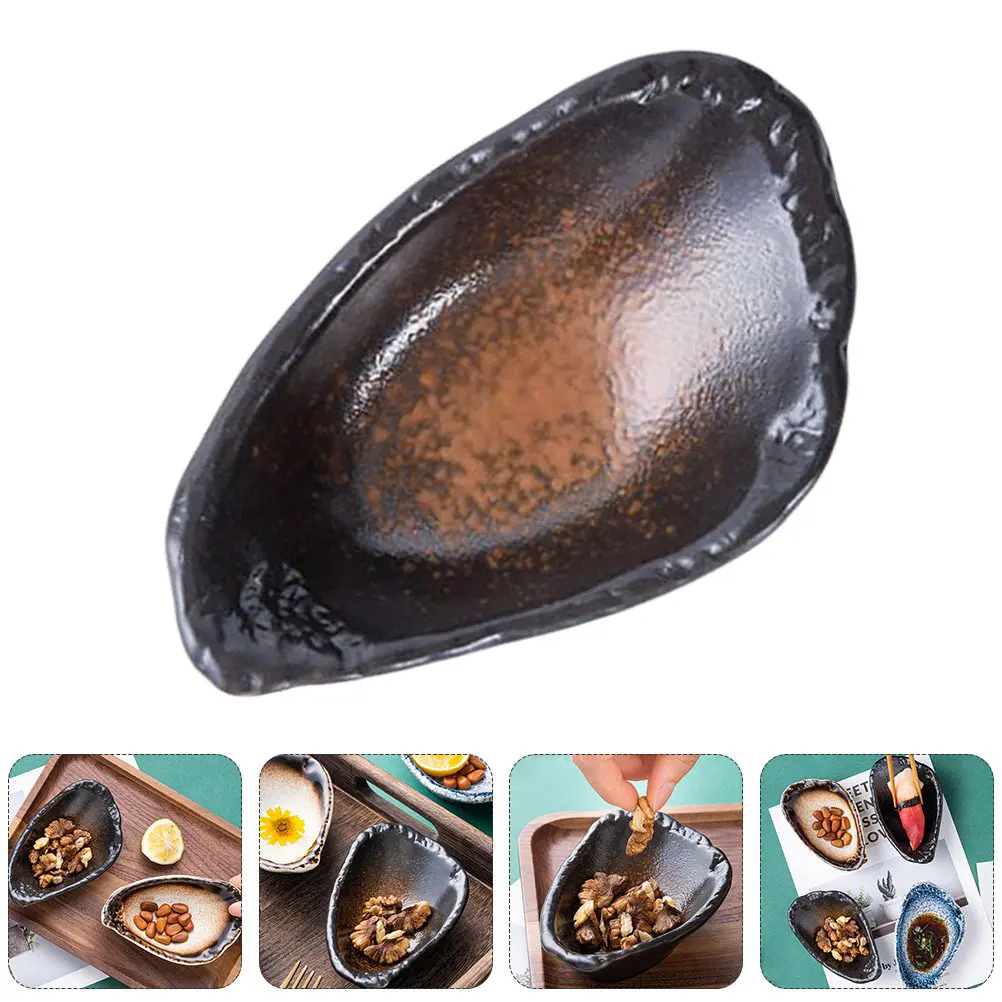 

1Pcs Ceramic Soy Dish Thick Stable Body Smooth Finish Non Slip Bottom Space Saving Design Stylish Dipping Plate for Vinegar