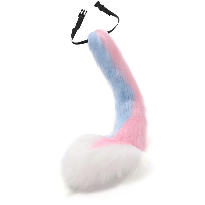 롤 플레잉 벨트 플러시 드래곤 테일 귀여운 늑대 개 코스프레 액세서리 할로윈 파티 어린이 선물 70cm 털꼬리 의상 소품