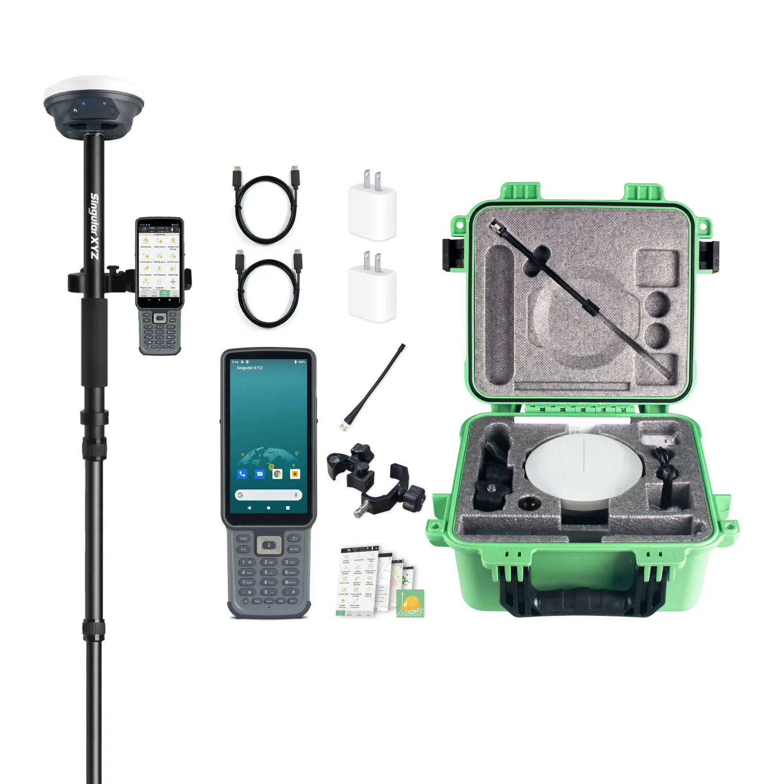 SingularXY E1 Lite Base Rover Fast Fix 60° Tilt IMU ±2.5cm High Accuracy Rtk Gnss Rover Ntrip Land Survey Equipment