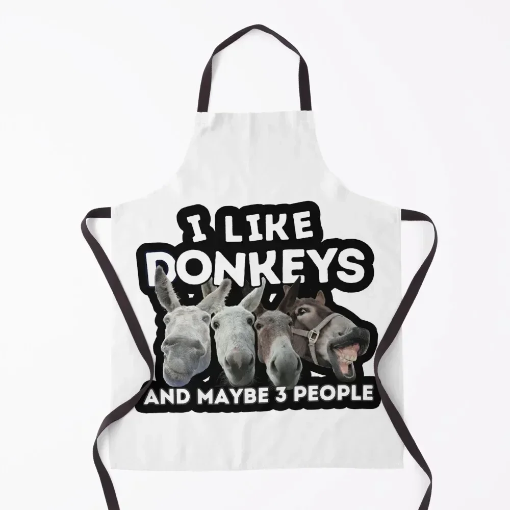 

Peaceful Pastures Donkey Rescue I Like Donkey and Maybe 3 People Apron professional kitchen Kitchen Man Apron