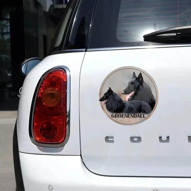 Pegatina personalizada de PVC de 15CM con diseño de Pastor Belga Groenendael para parachoques, ventana trasera, ordenador portátil, refrigerador, inodoro