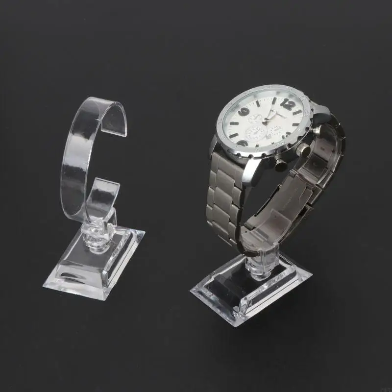 

P9FE C Shape Wrist Jewelry Display Stands Transparent Watch Display Rack Stretchie Bangle Display Stand for Home or Shop Show