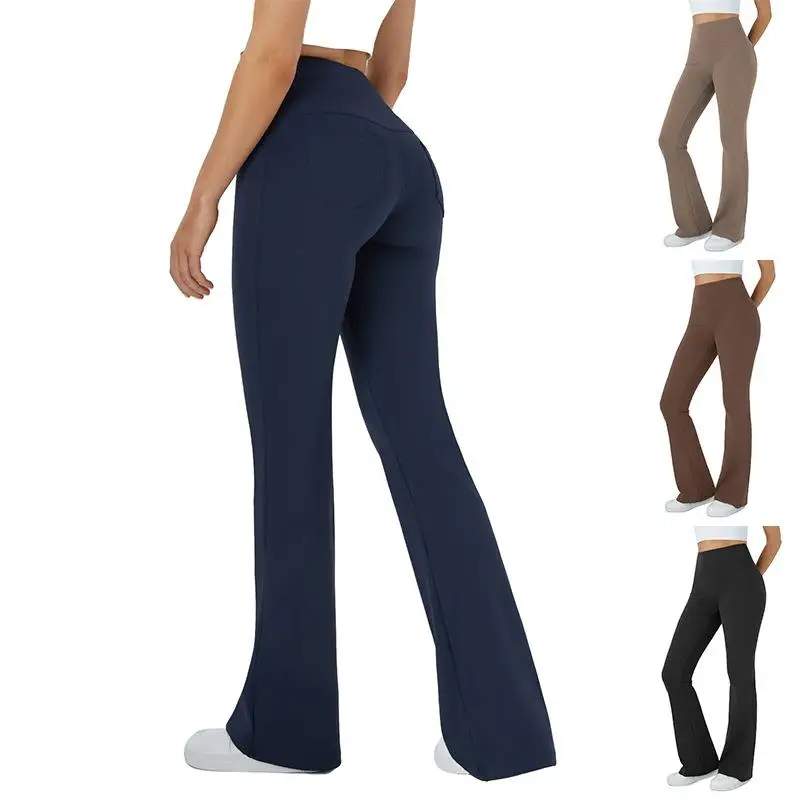 ハイウエスト ベルボトムパンツ フィットネス ヨガ カジュアル レディース ルーズフィット ロングパンツ クロスボーダー 2025TK GBXMAOブランド